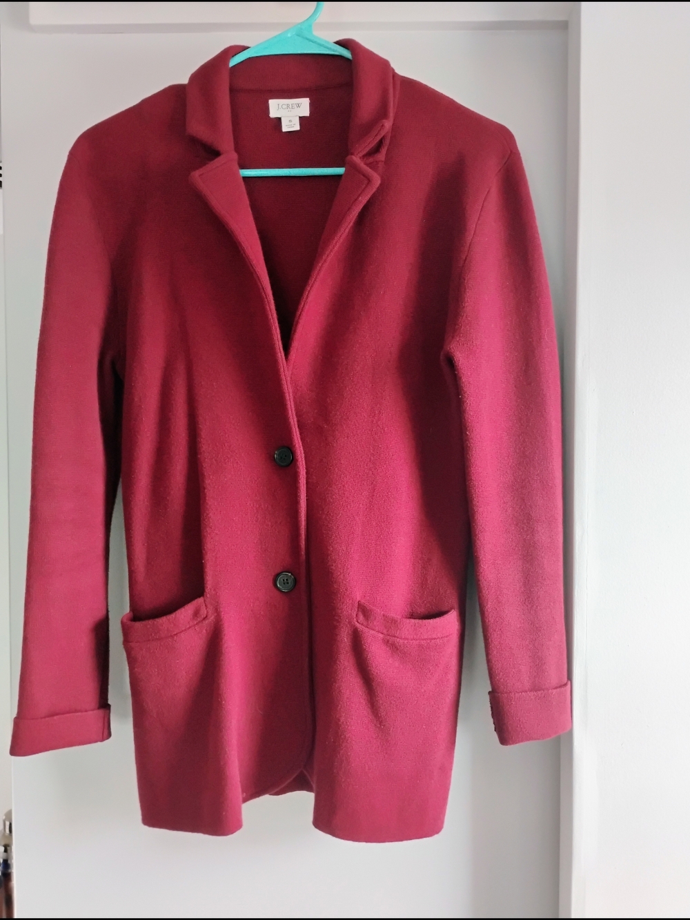 J. Crew Women's Maroon Cotton Blazer